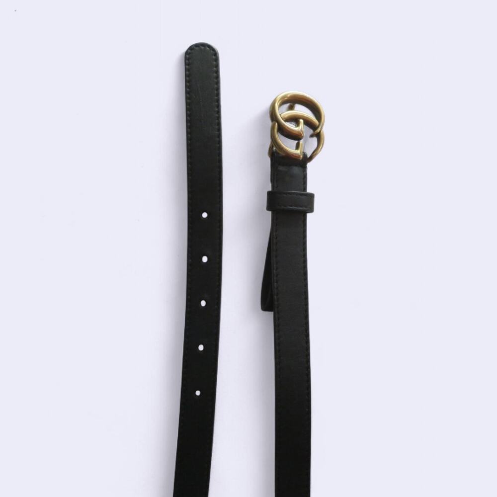 Gucci womens thin monogram black leather authentic - Picture 3 of 4
